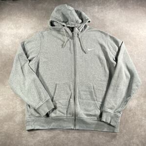 Nike Logo Soft Cozy Athletic Grey Full Zip Hoodie 2XL